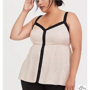 Torrid Rose gold jacquard button down top size 1X